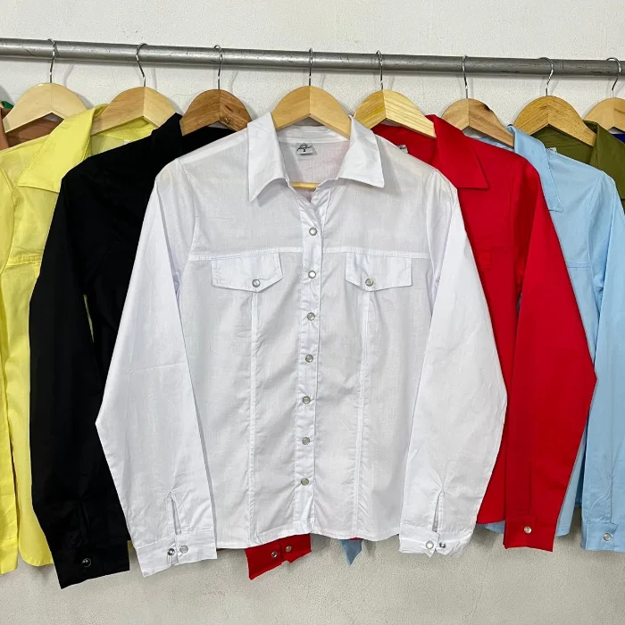 Camisa Importada Poplin Elastizada Camisa de Dama Camisa de Mujer Uniforme