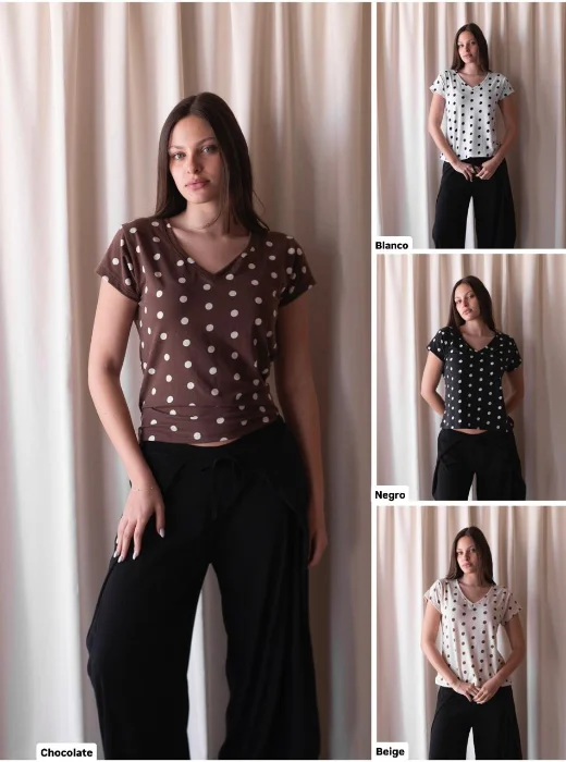 Remera Mica Escote Vlunares