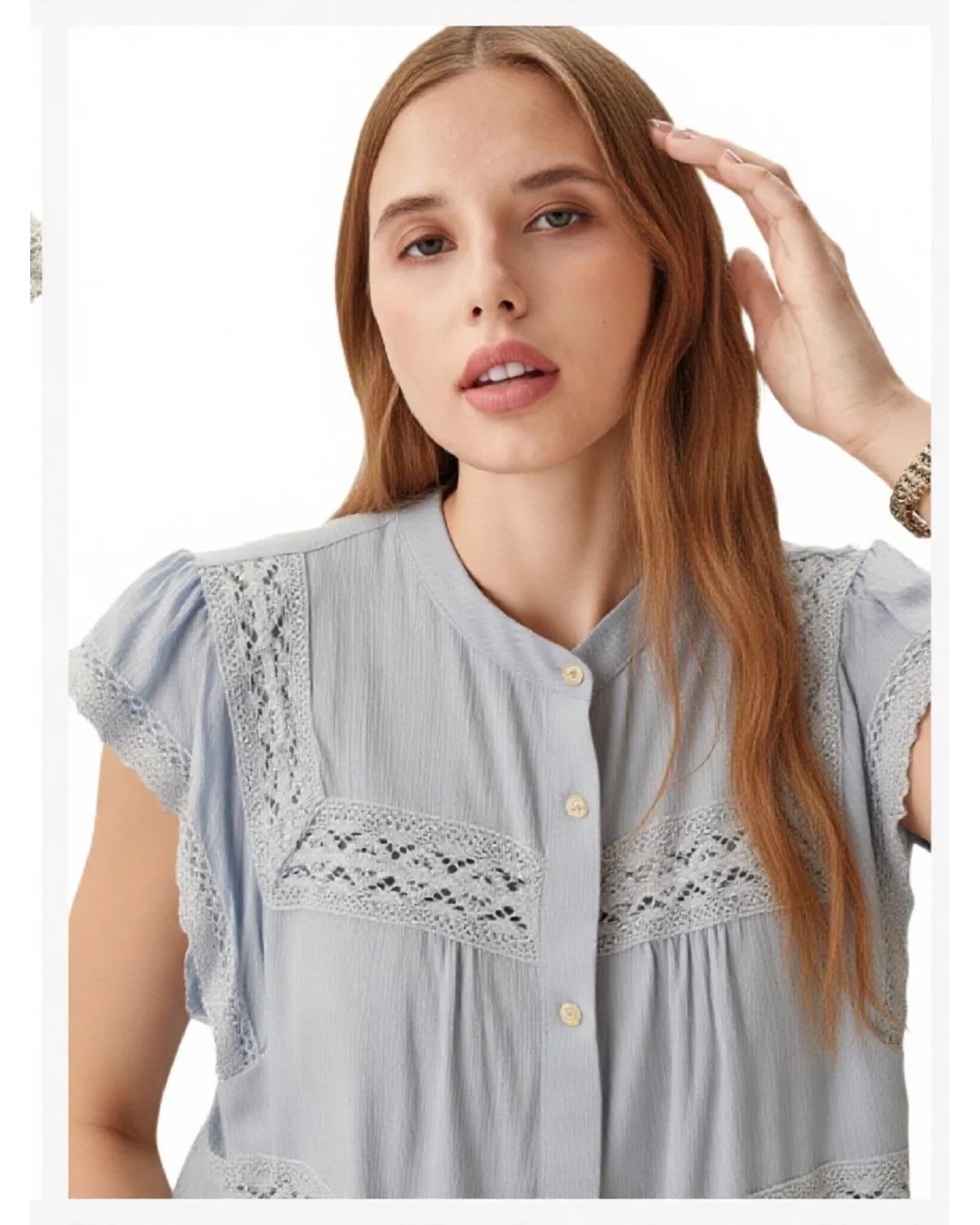 (em4732) Importado Blusa Gota con Boton Espalda T140 - Imagen 2