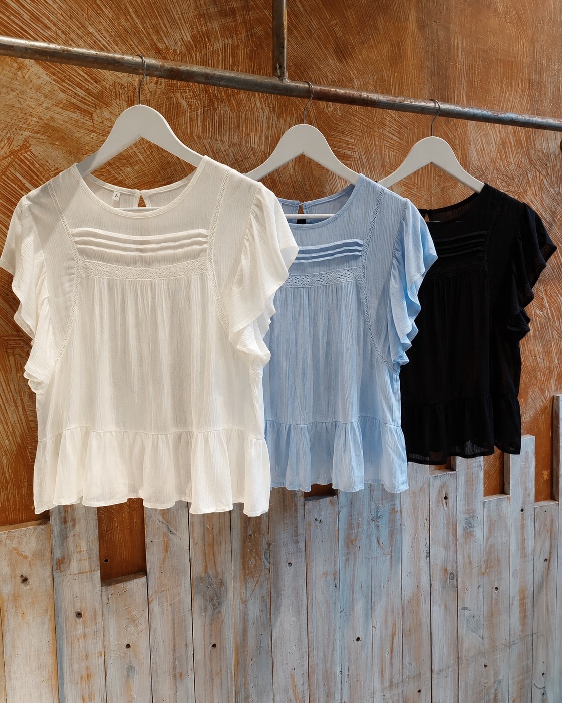 (em4732) Importado Blusa Gota con Boton Espalda T140 - Imagen 3