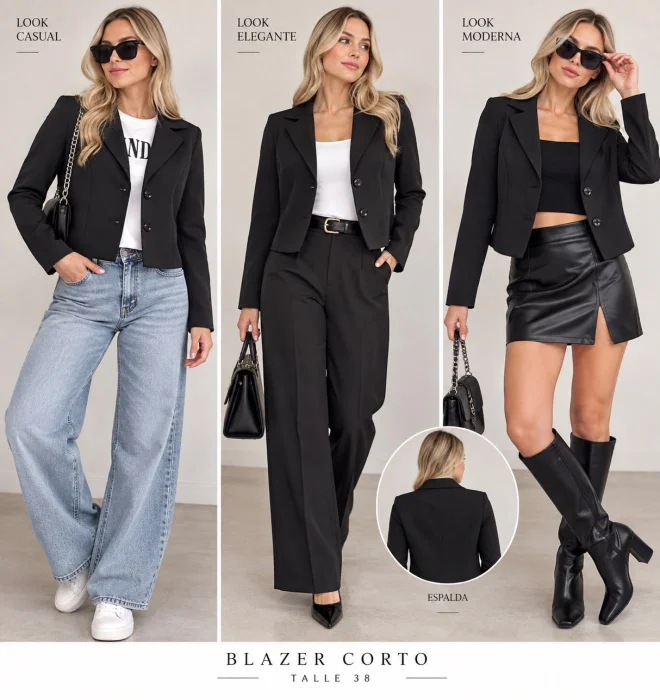 Blazer Sastrero Corto con 2 Botones