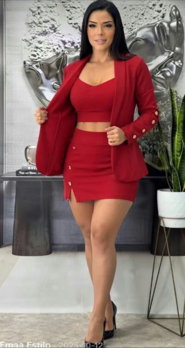 Conjunto Tres Piezas Short Pollera