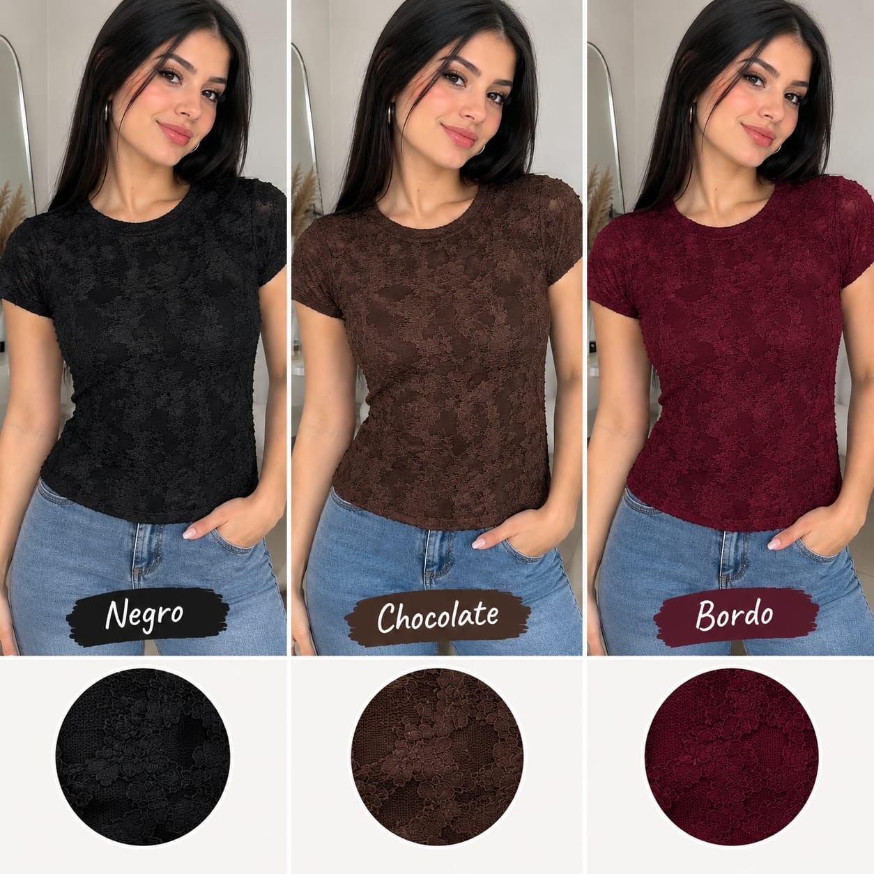 Remera Floral Microtul Elastizado - Imagen 2