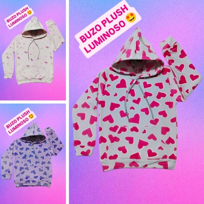 Buzo Plush Luminoso Estampado (niña)