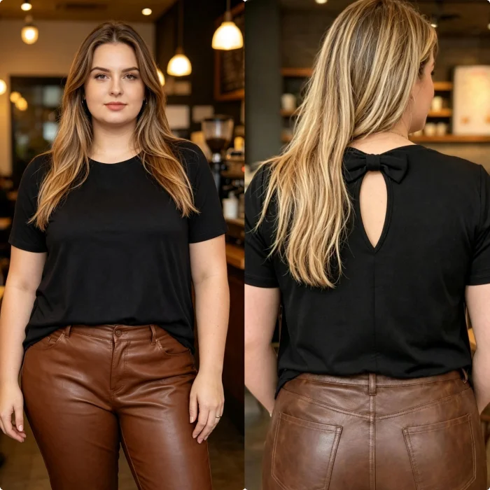 Remera Semievase con Moño