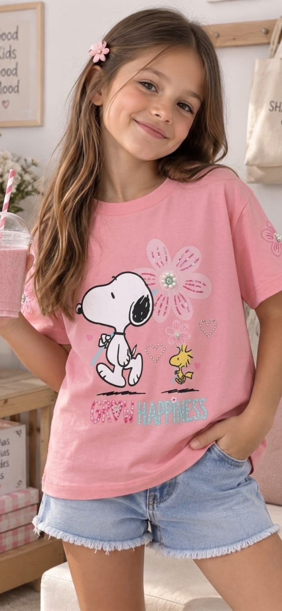 Remeron Oversaid de Snoppy con Strass - Imagen 2