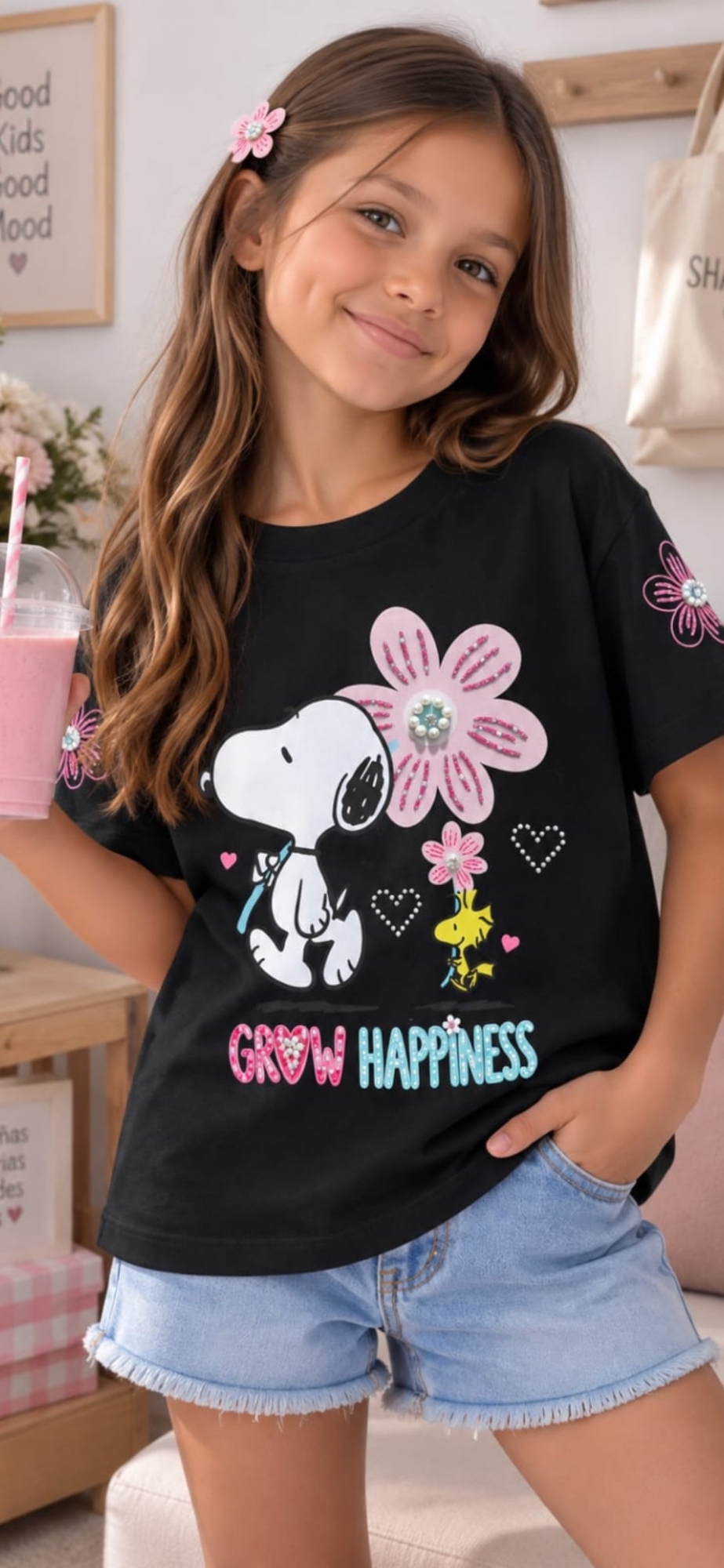 Remeron Oversaid de Snoppy con Strass - Imagen 4