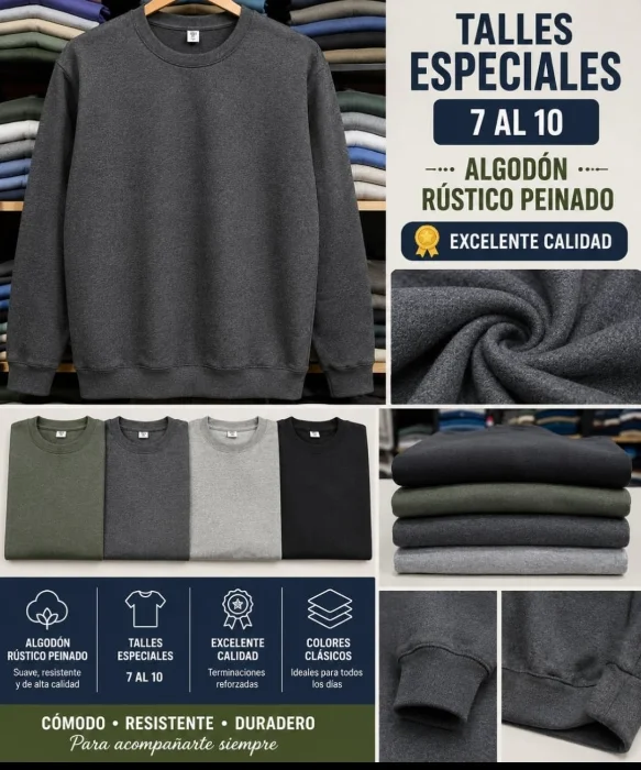 Buzo Rustico, Talle Especial