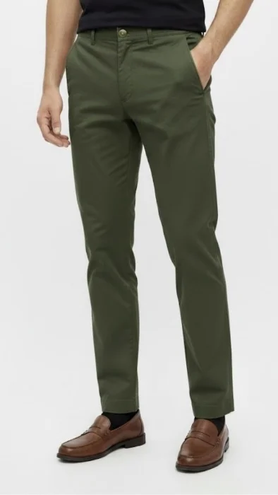 Pantalón Bolsillo Chino Recto Gabardina Elastizada