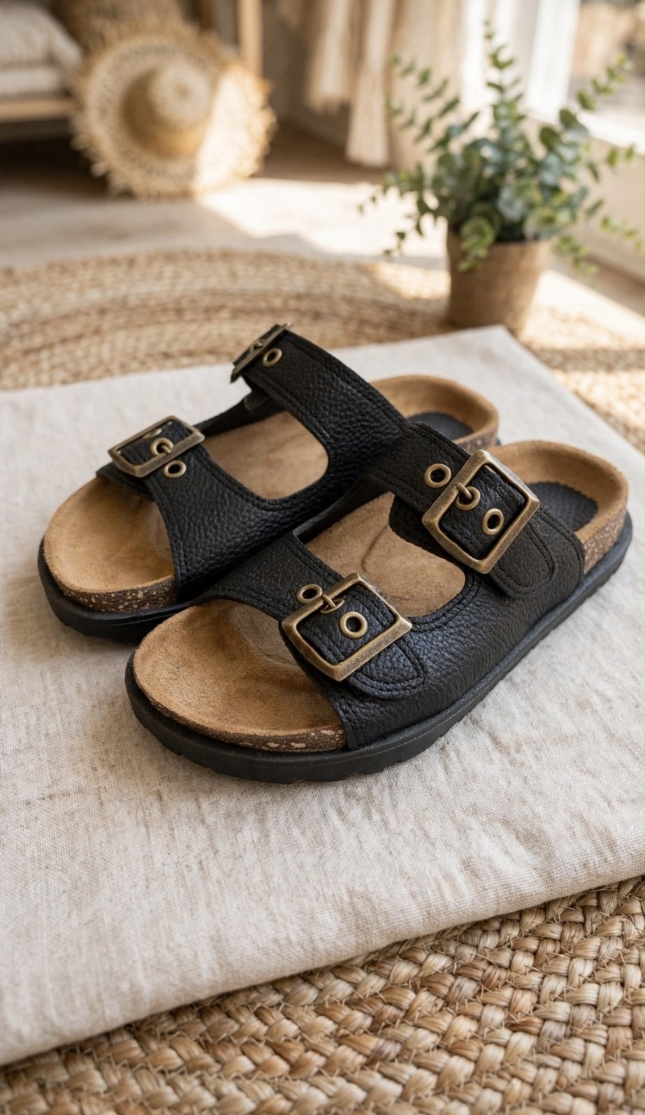 Sandalias Birk Doble Hebilla Eco Cuero - Imagen 2