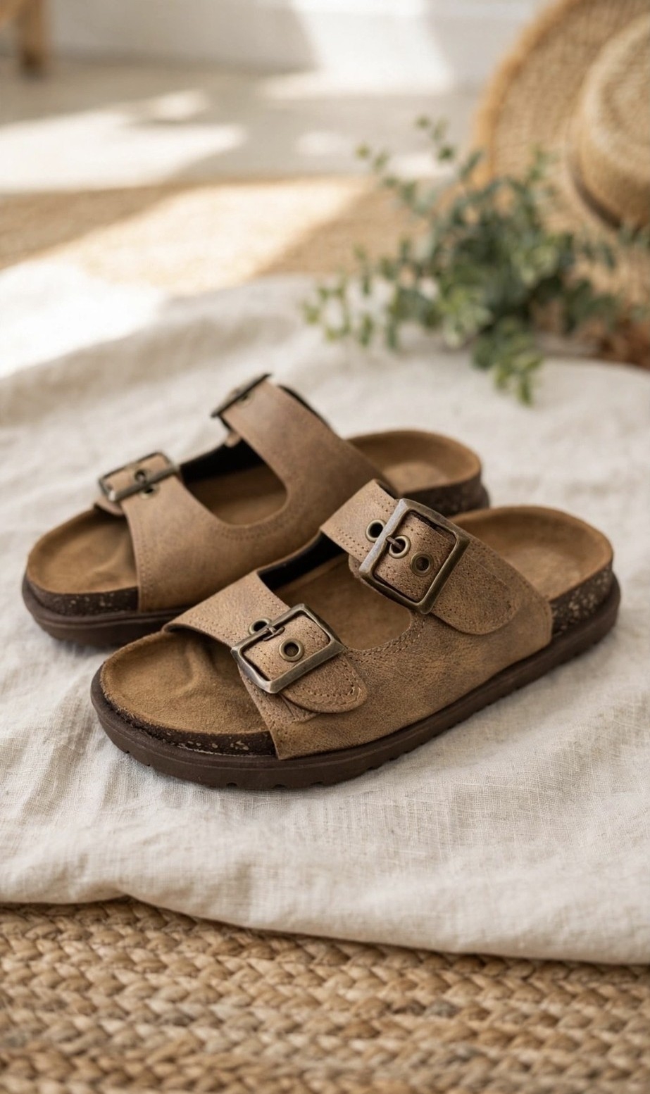 Sandalias Birk Doble Hebilla Eco Cuero - Imagen 4