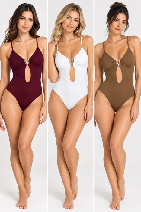 Body Mujer Cuello V Plateado Tendencia Talle Unico (artículo 699)