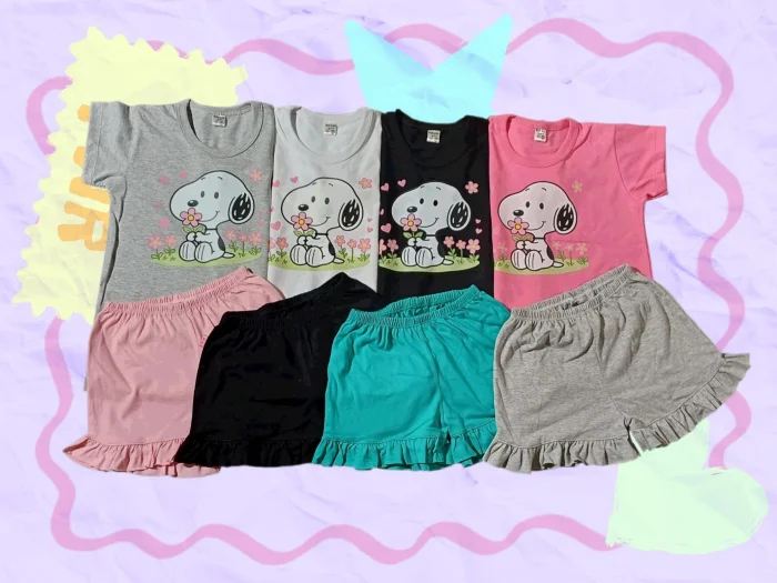 Conjuntos de Algodon Kitty, Snoopy, Stitch