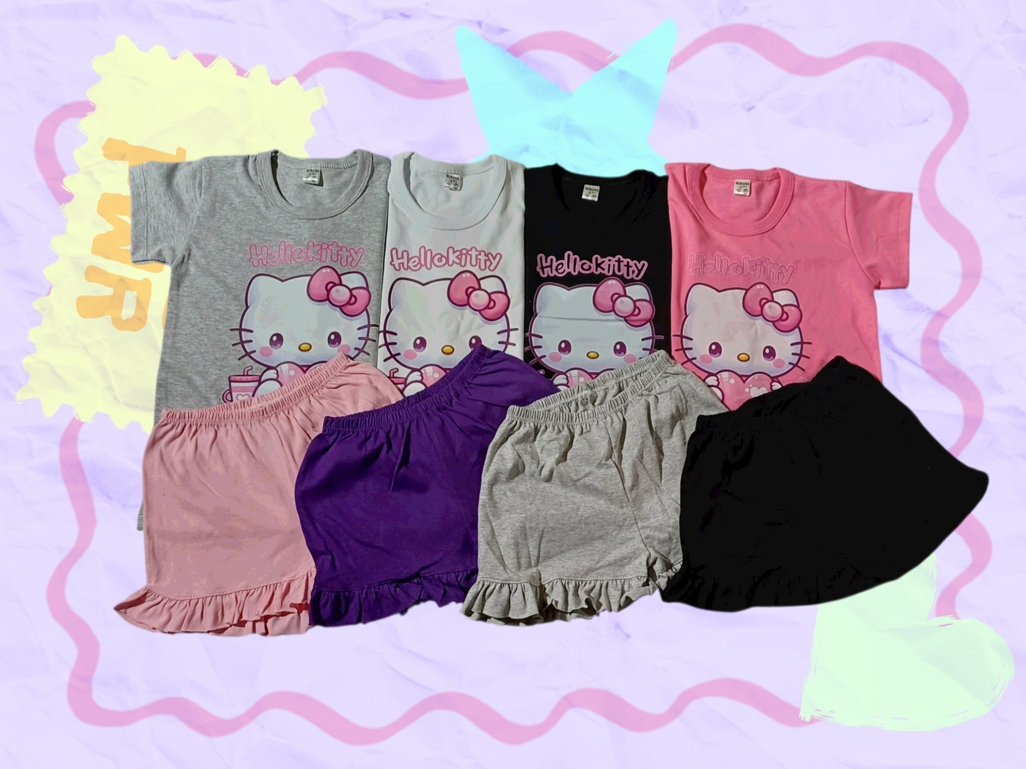 Conjuntos de Algodon Kitty, Snoopy, Stitch - Imagen 2