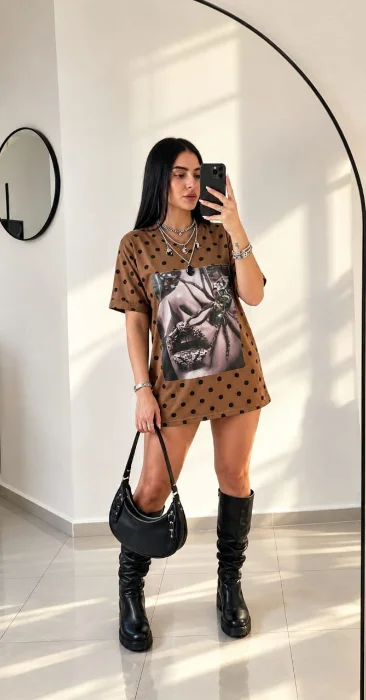 Remeron Overside Lunares Estampado