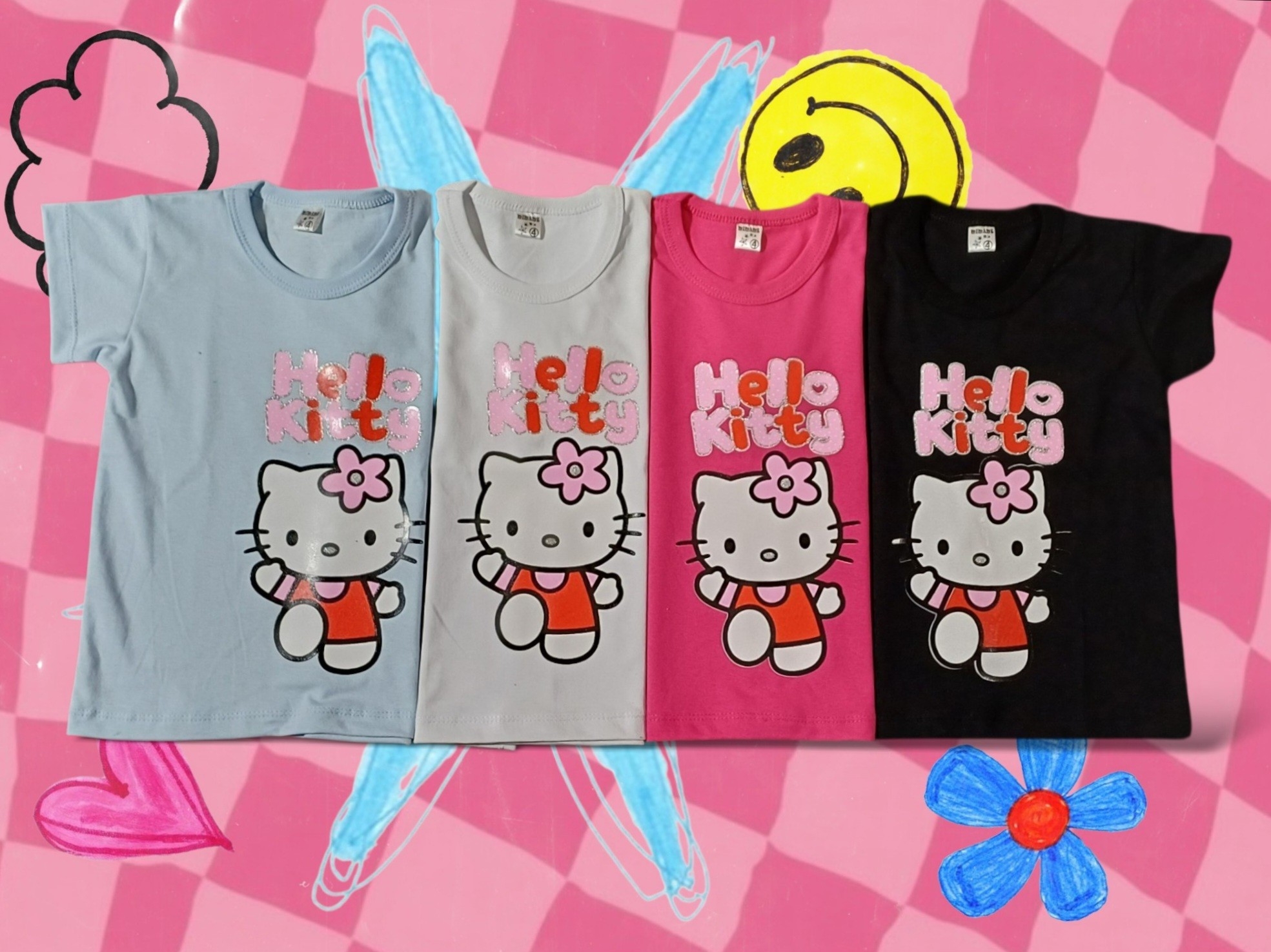 Remeras Manga Corta Stitch, Caniche y Kitty - Imagen 2