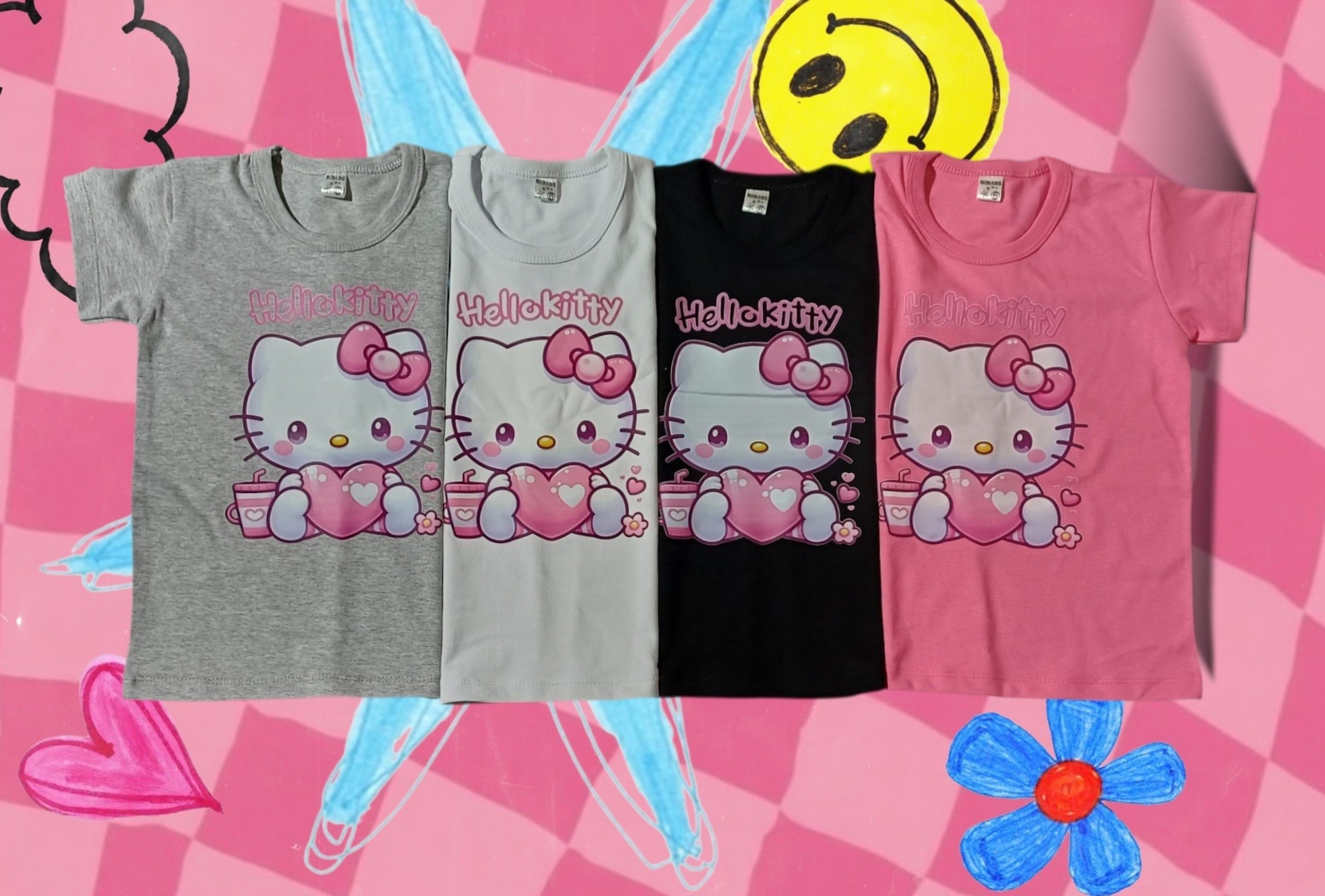 Remera Manga Corta Snoopy, Kitty y Stitch - Imagen 2
