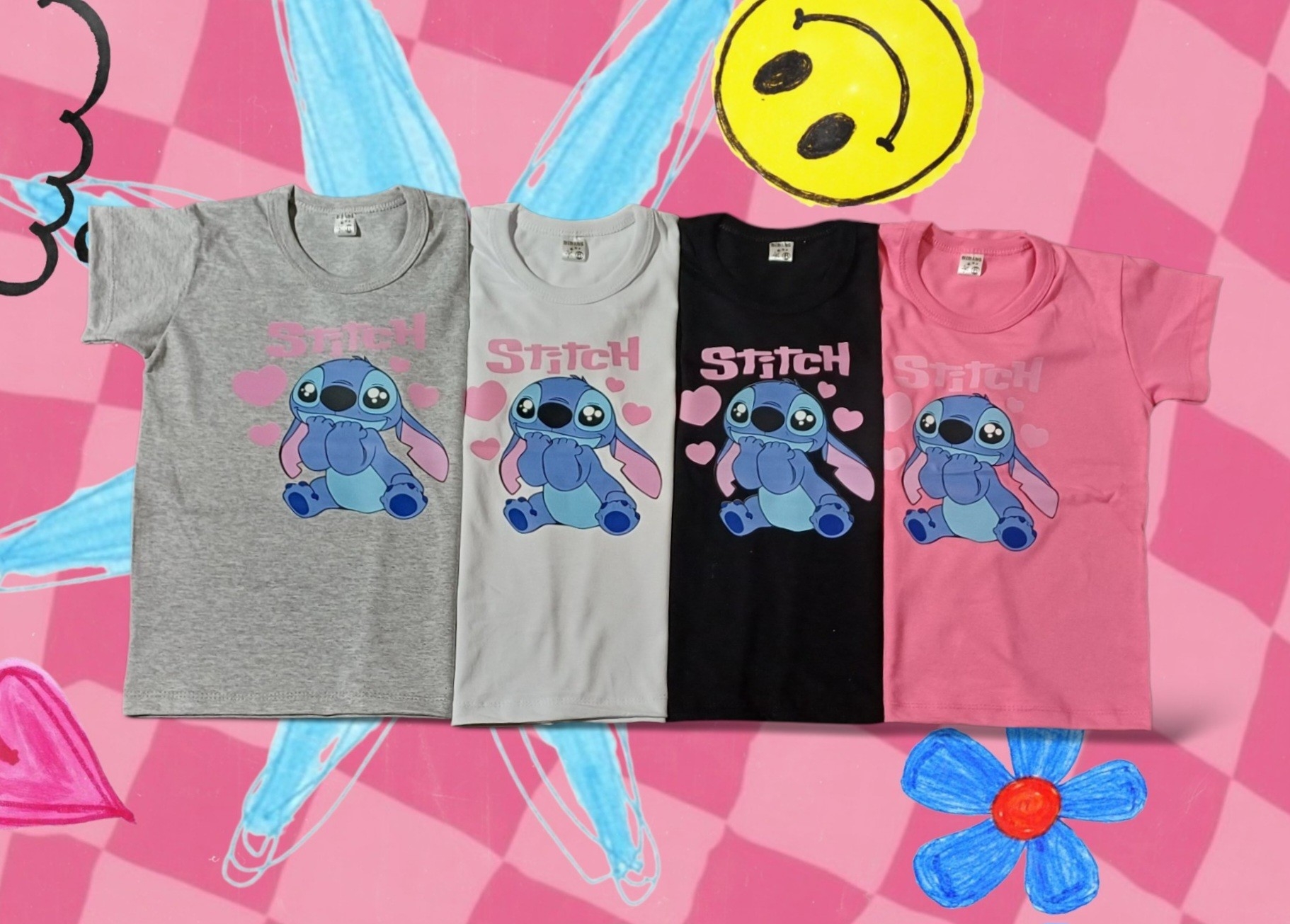 Remera Manga Corta Snoopy, Kitty y Stitch - Imagen 3