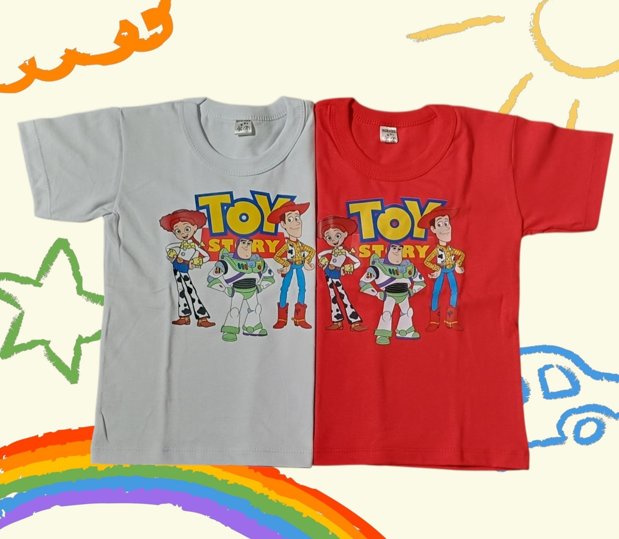 Remeras de Algodon Bluey, Cars y Toystory - Imagen 2