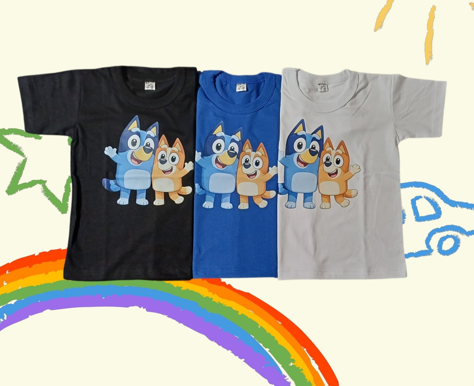 Remeras de Algodon Bluey, Cars y Toystory - Imagen 3