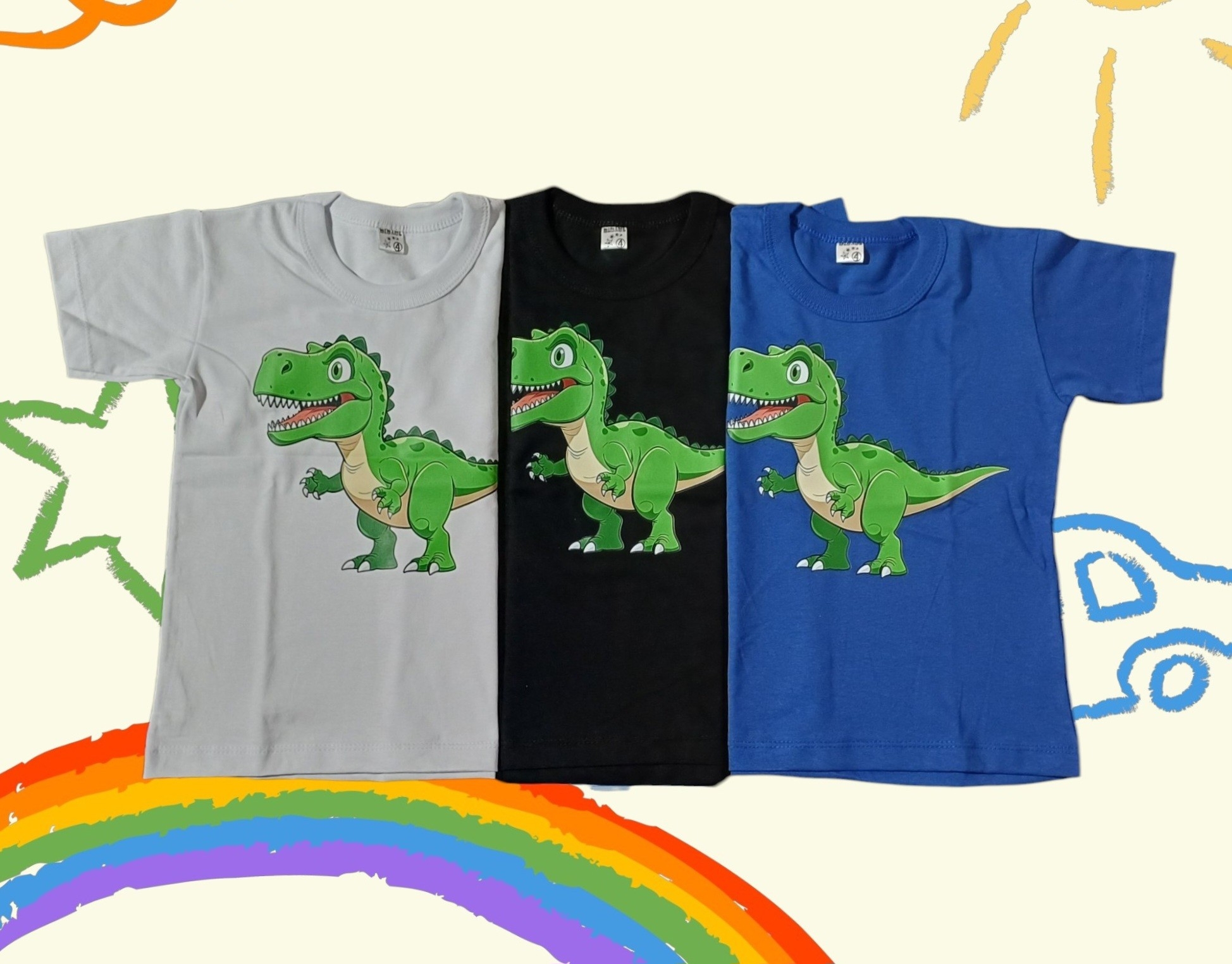 Remeras Manga Corta Paw Patrol y Dinosaurio - Imagen 3