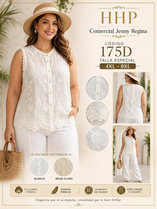 Blusa de Broderi Talle Especial