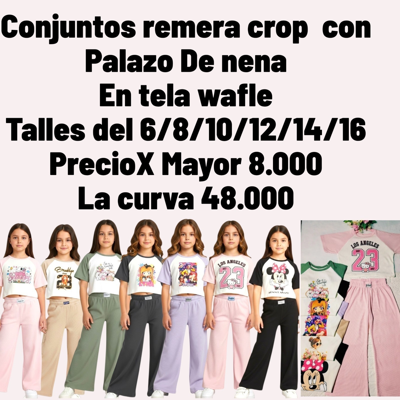 Conjunto 2 Pieza en Tela Wafle Calidad Premiun de Nena - Imagen 1