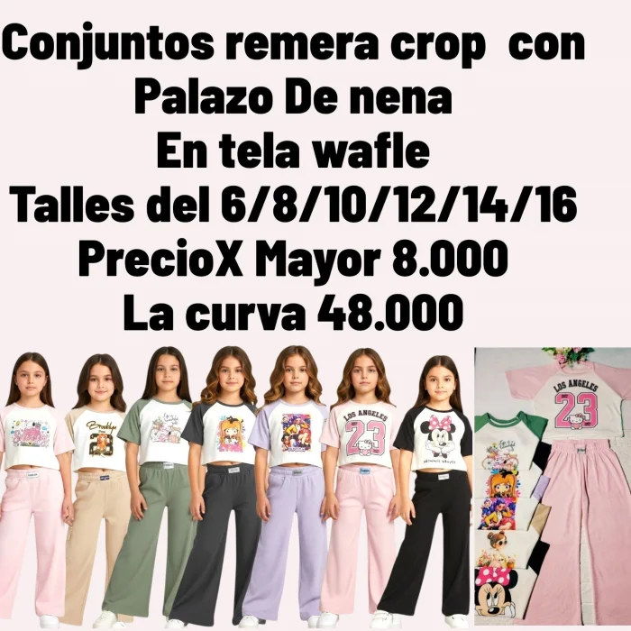 Conjunto 2 Pieza en Tela Wafle Calidad Premiun de Nena
