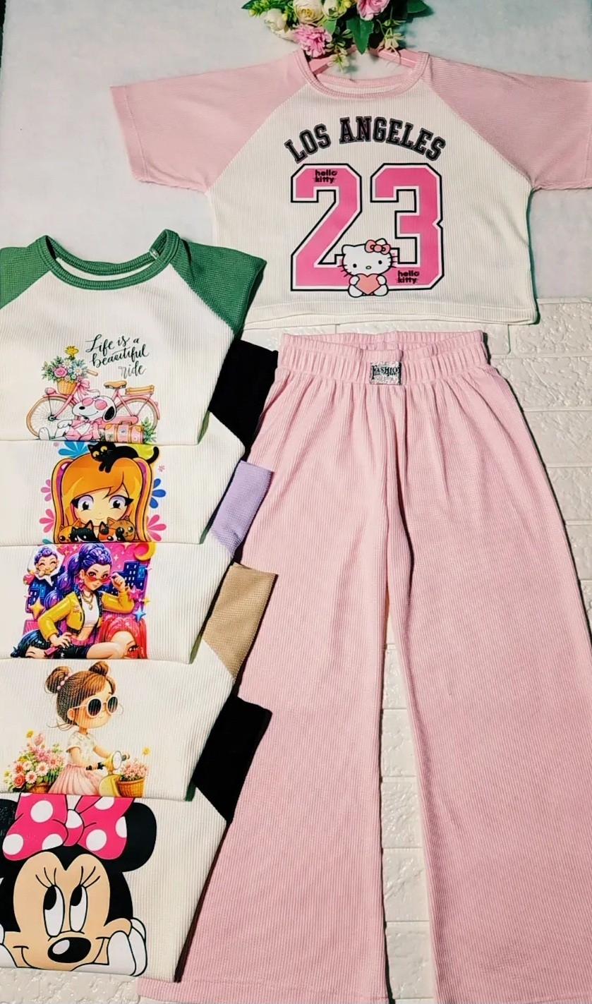 Conjunto 2 Pieza en Tela Wafle Calidad Premiun de Nena - Imagen 3