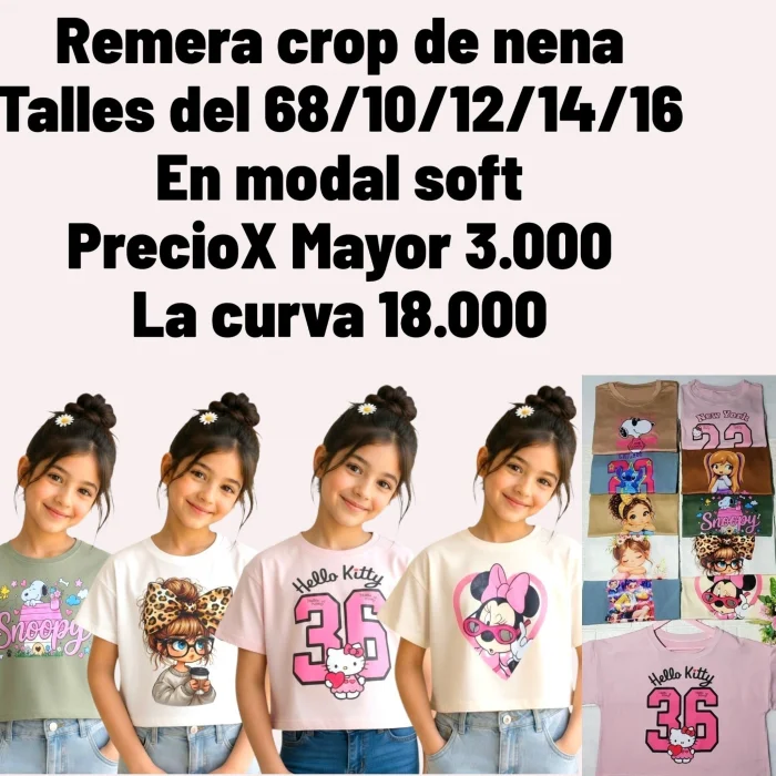 Remera Crop en Tela Modal.sof  de Nena