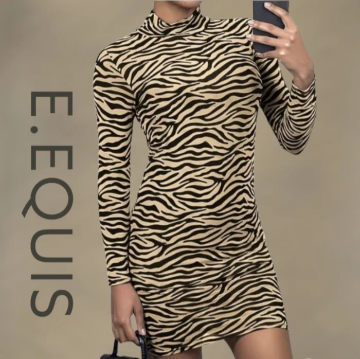 Vestido Animal Print Lanilla