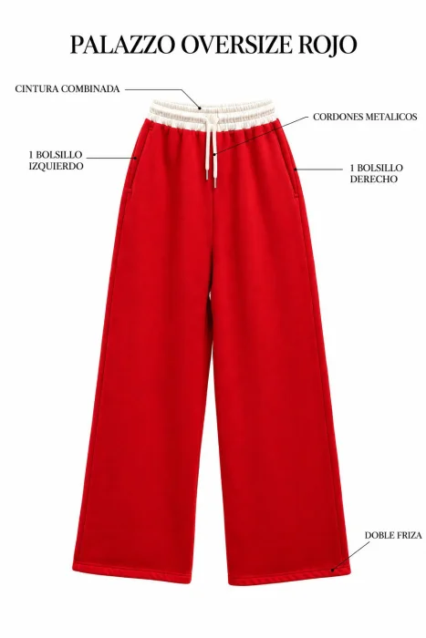 Palazzo Oversize Rojo