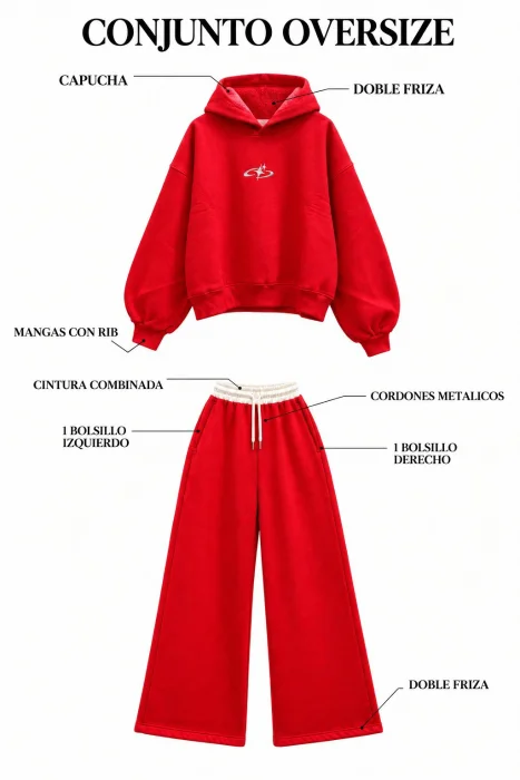 Conjunto Oversize Rojo