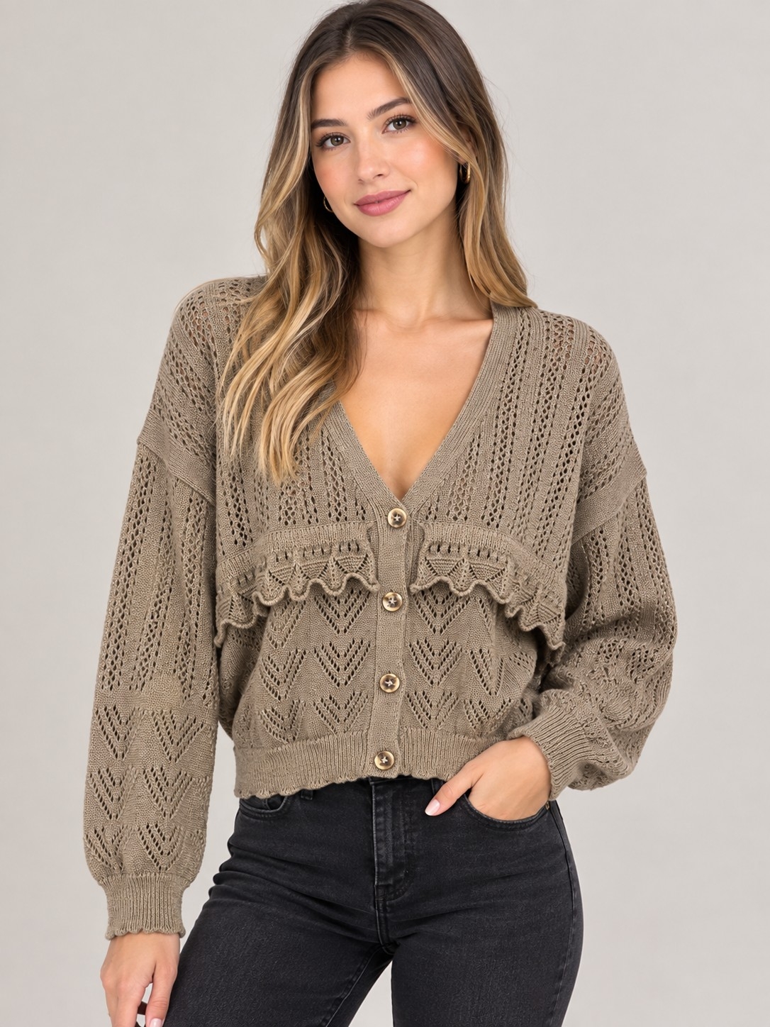 Cardigan Calado de Hilo - Imagen 2