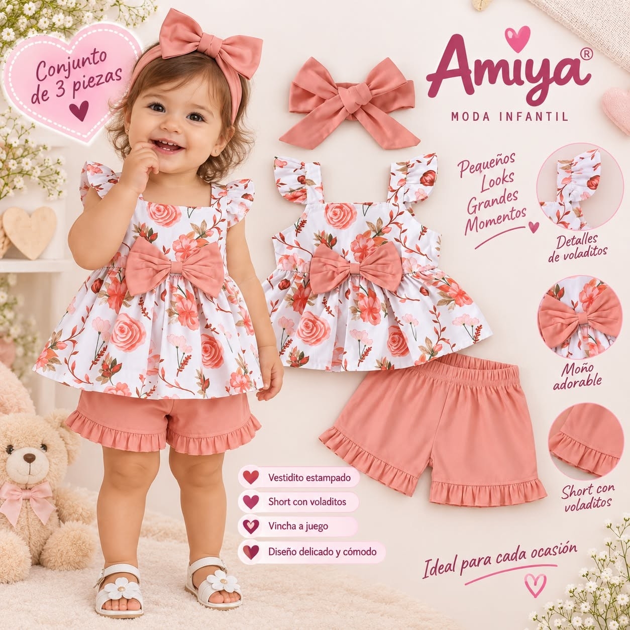 Conjunto Vestido Moño - Imagen 2