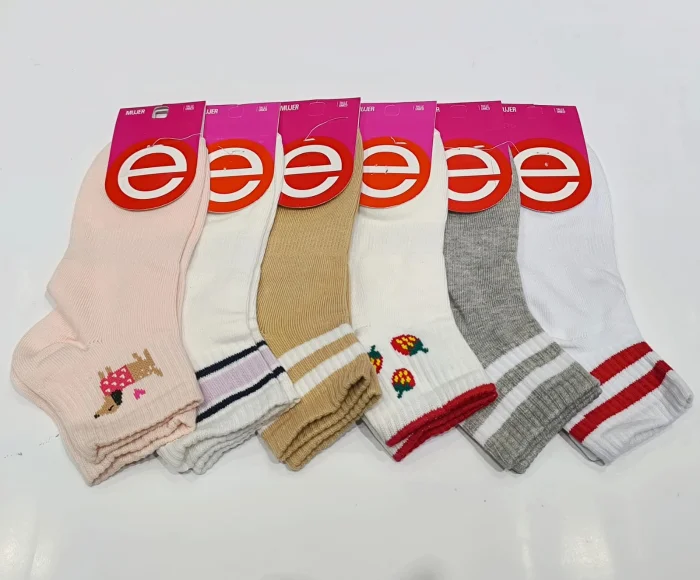 Pack X12 Medias Elemento Tobillera Dama Lisos Art.111ms