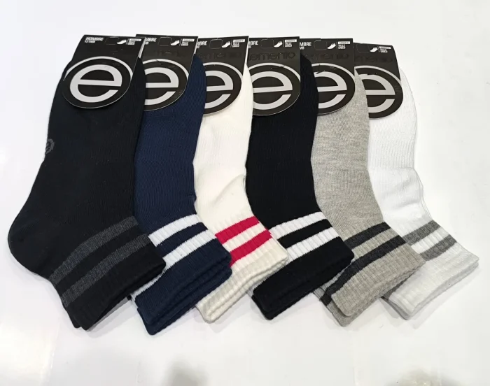 Pack X12 Medias Elemento Tobillera Hombre Rayas Art.121mr