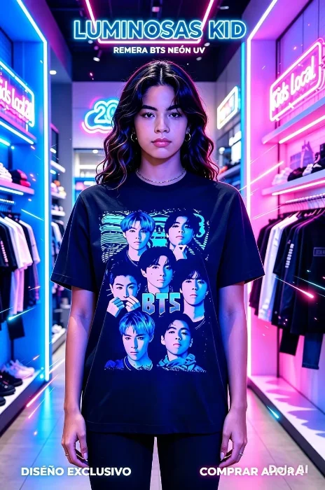 B.t.s Remeras de Adulto que Brillan