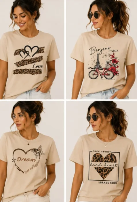 Remeras Estampado Algodón Peinado