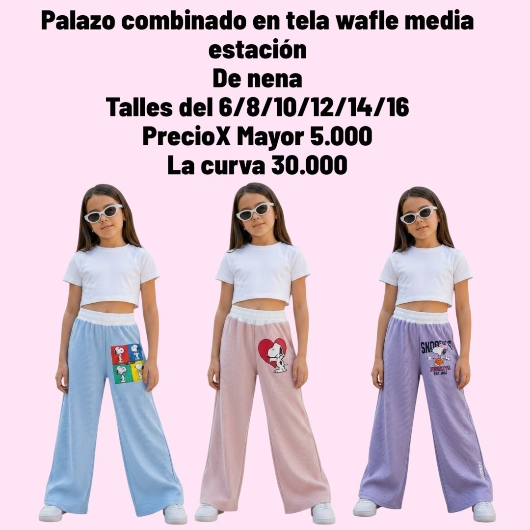 Palazo Combinado en Tela Wafle Calidad Premiun Snoopy - Imagen 1