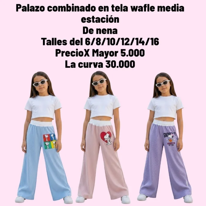 Palazo Combinado en Tela Wafle Calidad Premiun Snoopy