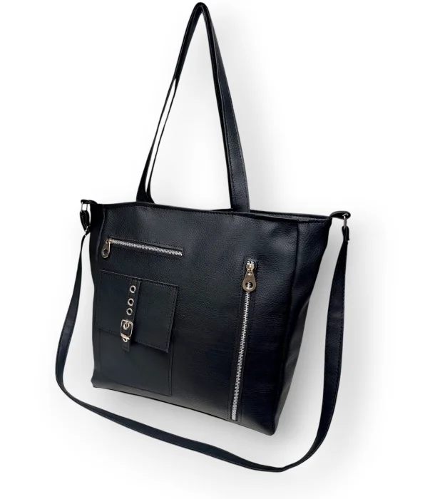 Bolso Tote Cargo Tres Bolsillos Forrada 33×35× Prof 12 Cm Aprox, Marroquineria