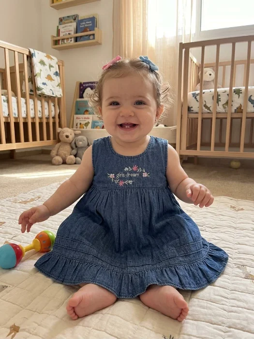 Vestido Jeans Bordado Bebé