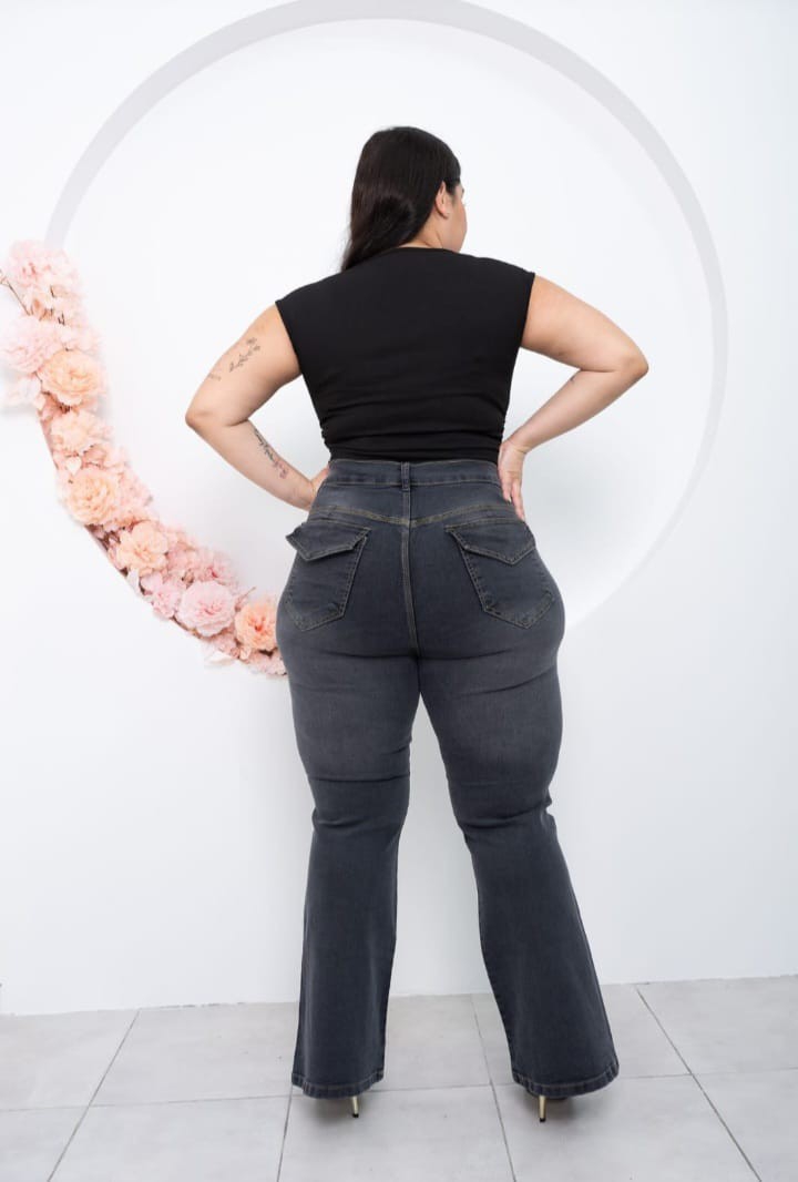 Jeans Oxford Gris Localizado - Imagen 3