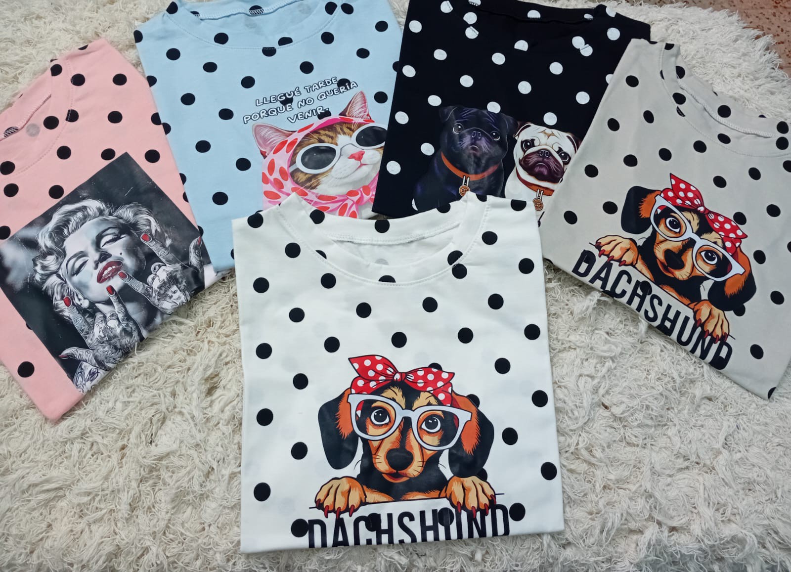 Remeras de Algodón Lunares - Imagen 3
