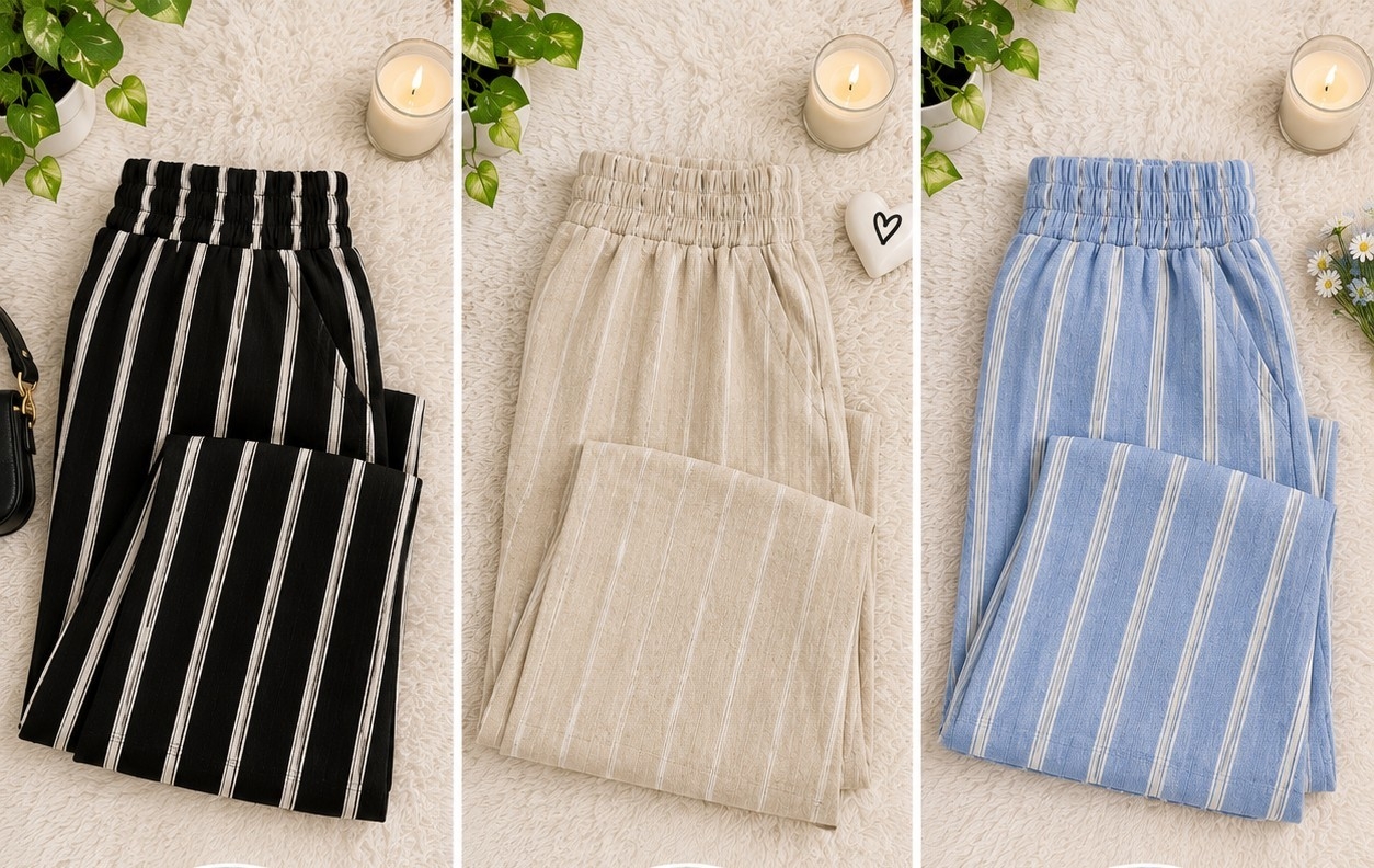 Pantalon Rallado Palazo - Imagen 2