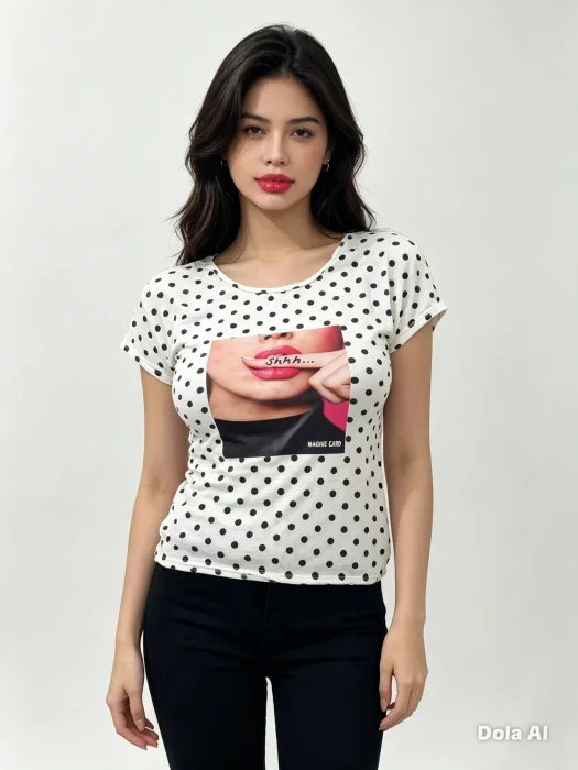 Remeras de Modal Viscosa con Lunares