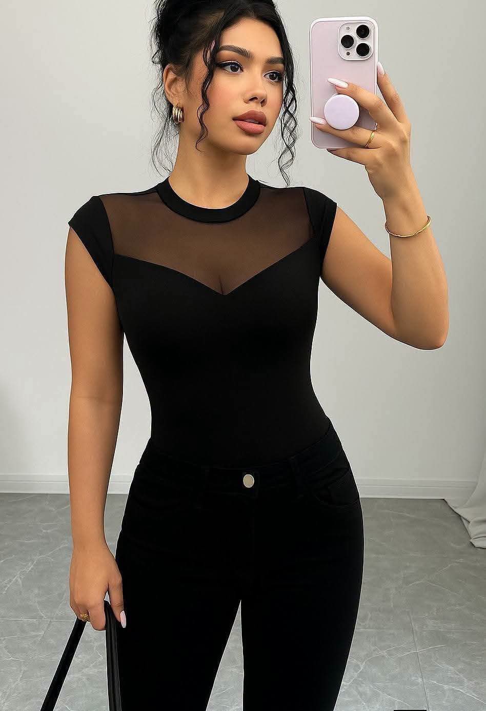 Remera Modal Viscosa con Tul - Imagen 2
