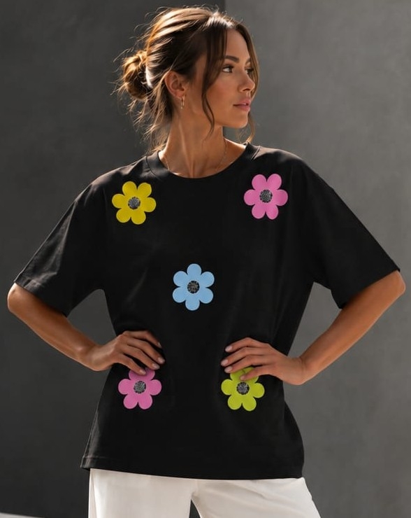 Remera Algodon ( Flor) - Imagen 2