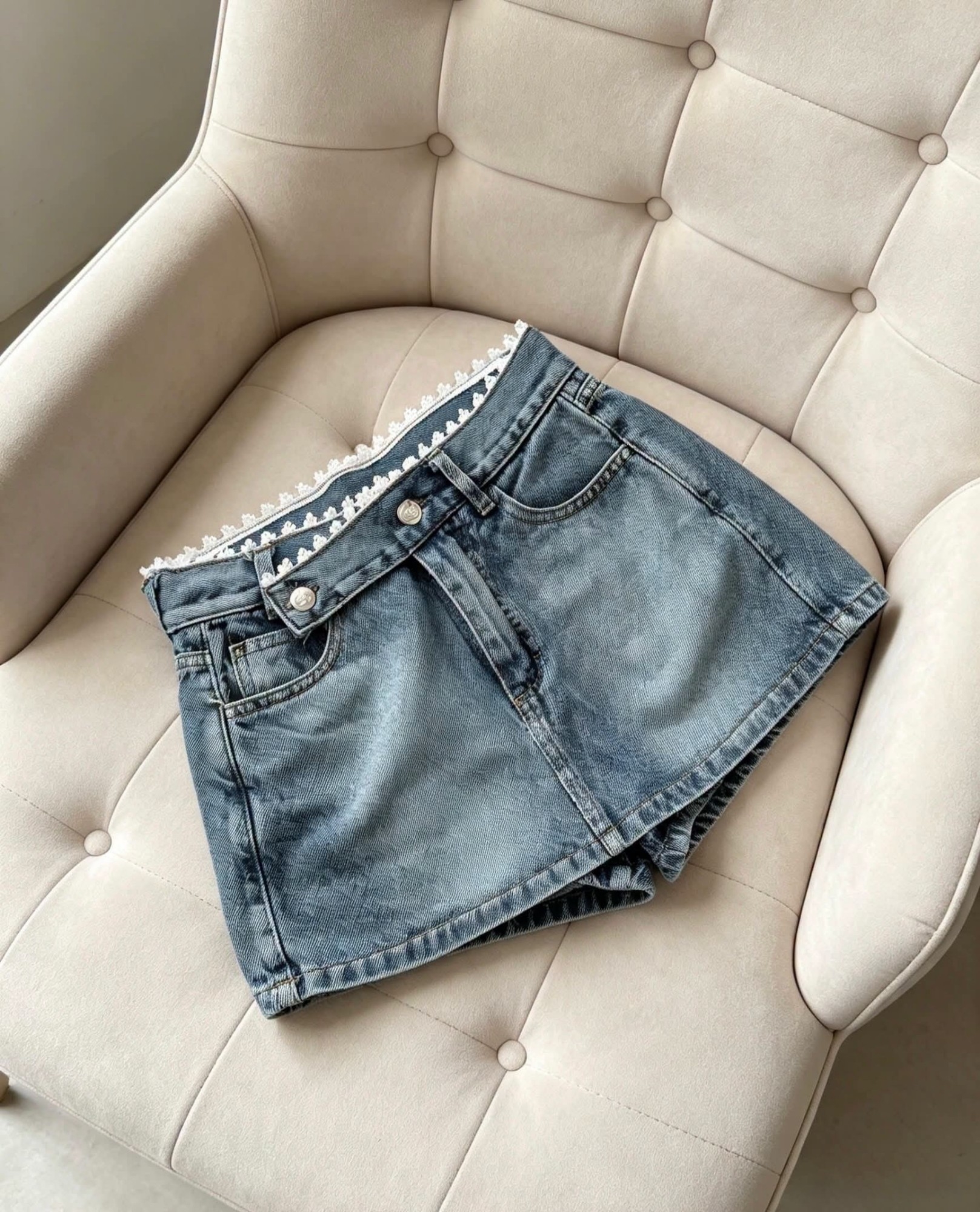 Short Pollera Cintura Cruzada con Puntilla (leer Descripción) - Imagen 2